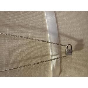 Fossil Sterling Silver Pendant Necklace with Lock Charm NWT